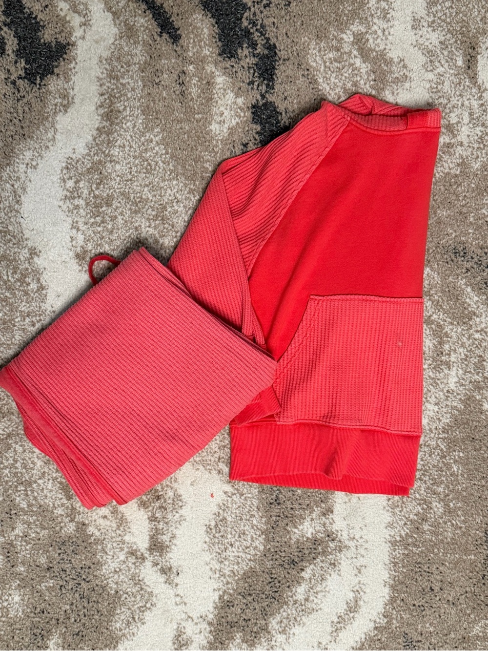 aerie Coral-Red Cozy Crewneck Top